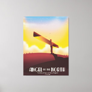 Reiseplakat im Vintage-Stil: Engel des Nordens. Leinwanddruck