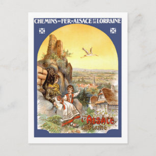 Reiseplakat im Vintage-Stil, Frankreich Postkarte