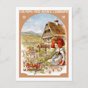 Reiseplakat im Vintage-Stil, Frankreich Postkarte