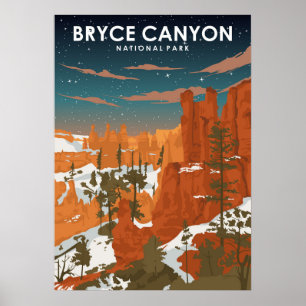 Reiseplakat im Vintage-Stil für den Bryce Canyon N Poster