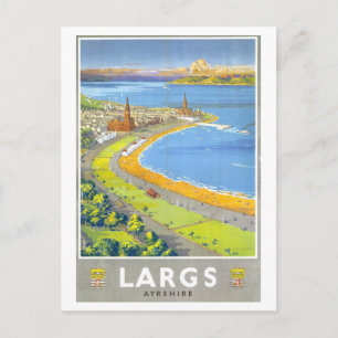 Reiseplakat im Vintage-Stil für Largs in Schottlan Postkarte