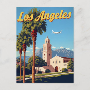 Reiseplakat im Vintage-Stil für Los Angeles mit Mi Postkarte