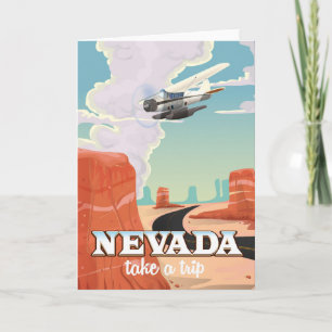 Reiseplakat im Vintage-Stil für Nevada Feiertagskarte