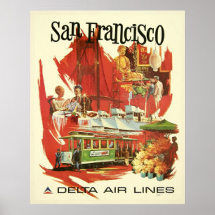 Reiseplakat im Vintage-Stil für San Francisco Poster