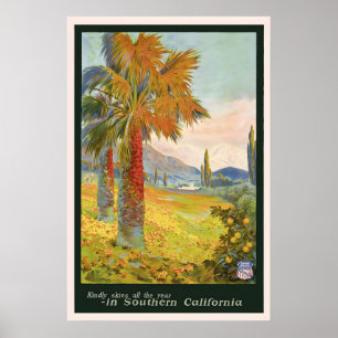Reiseplakat im Vintage-Stil für Südkalifornien Poster