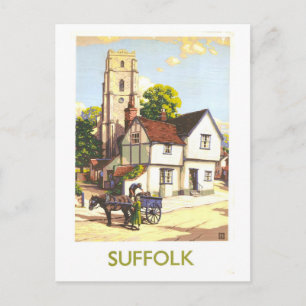 Reiseplakat im Vintage-Stil für Suffolk in England Postkarte