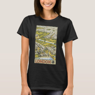 Reiseplakat im Vintage-Stil, Luftansicht der City  T-Shirt