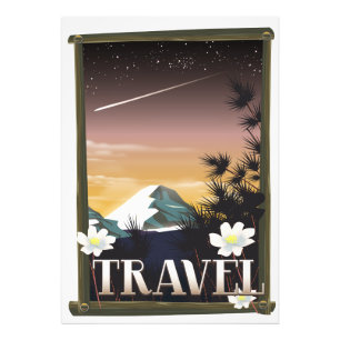 Reiseplakat im Vintage-Stil Night Mountain Edition Fotodruck