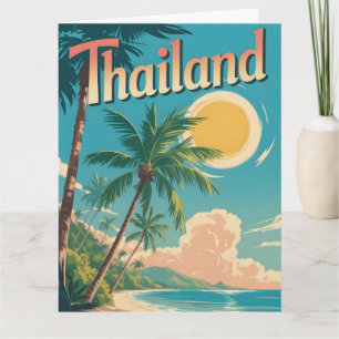 Reiseplakat im Vintage-Stil von einem tropischen T Karte