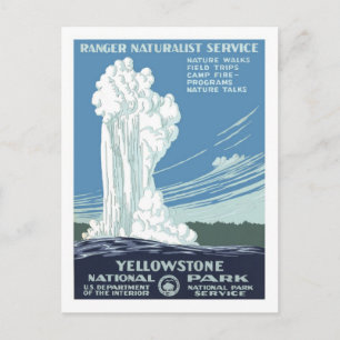 Reiseplakat im Vintage-Stil, Yellowstone Postkarte