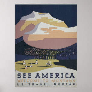 Reiseplakat im Vintage-Stil zur Förderung des Tour Poster