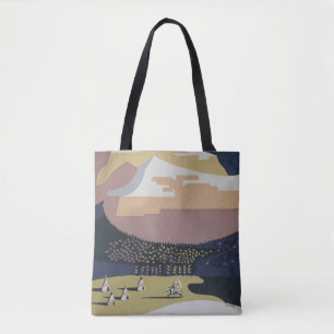 Reiseplakat im Vintage-Stil zur Förderung des Tour Tasche