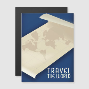 Reiseplakat im Vintagen Stil der Welt Magnetkarte