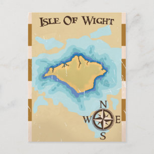 Reiseplakat Insel Wight Schatzkarte Postkarte