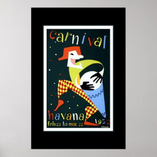 Reiseplakat Karneval Kuba Havanna Vintage Poster