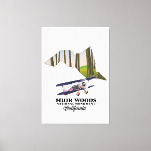 Reiseplakat Karte Muir Woods National Monument. Leinwanddruck
