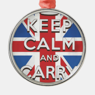 Reiseplakat 'Keep Calm and Carry On' Ornament Aus Metall