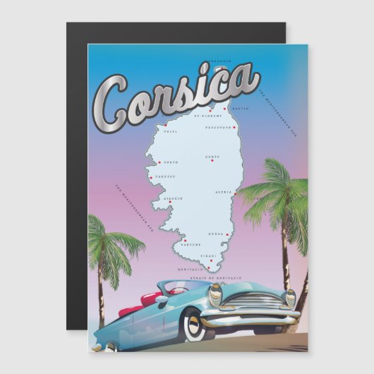 Reiseplakat Korsika Magnetkarte (Vorne/Hinten)