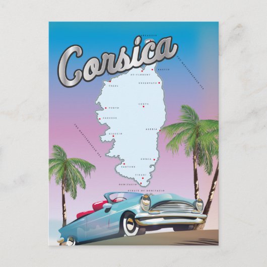 Reiseplakat Korsika Postkarte (Vorderseite)