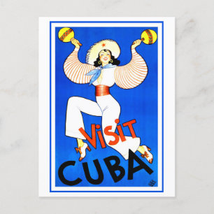 Reiseplakat Kuba im Vintage-Stil Postkarte