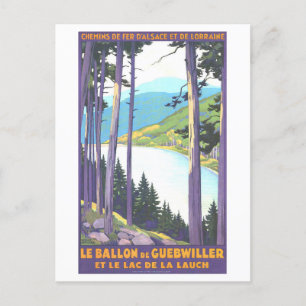 Reiseplakat Le Ballon de Guebwiller im Vintage-Sti Postkarte