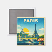 Reiseplakat-Magnet Paris Vintage Magnet (Vorderseite/Rückseite)