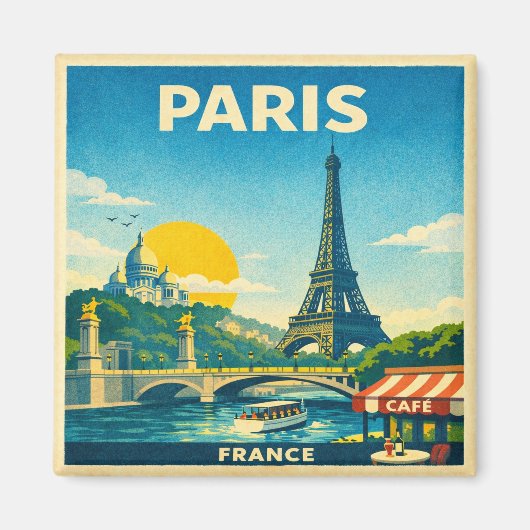 Reiseplakat-Magnet Paris Vintage Magnet (Vorne)