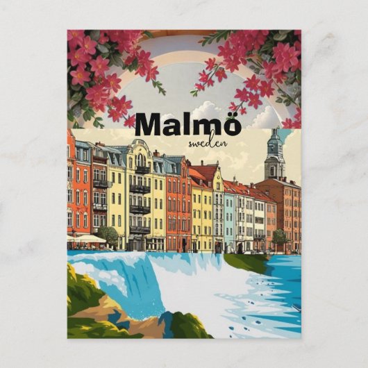 Reiseplakat Malmö Schweden Postkarte (Vorderseite)