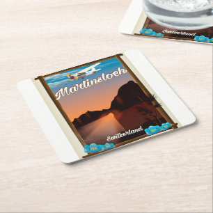 Reiseplakat Martinsloch Schweiz Rechteckiger Pappuntersetzer