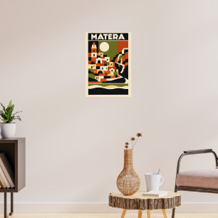 Reiseplakat Matera Italien Bauhaus Geometrische Ku Poster
