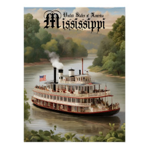 Reiseplakat Mississippi USA Poster