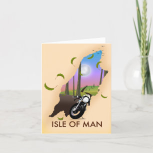 Reiseplakat mit Motorradkarte der Isle of Man