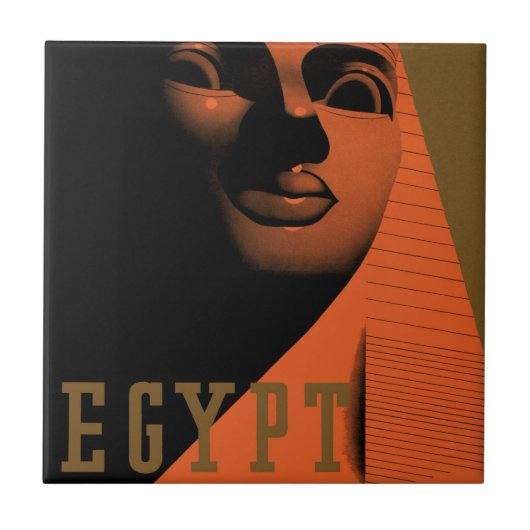 Reiseplakat mit Sphinx, Ägypten, Afrika Fliese (Vorderseite)