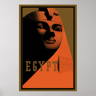 Reiseplakat mit Sphinx, Ägypten, Afrika Poster