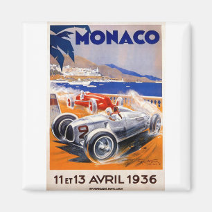 Reiseplakat Montecarlo-Monaco im Vintage-Stil Magnet