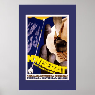 Reiseplakat Montserrat Spanien im Vintage-Stil Poster