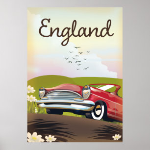 Reiseplakat Motor City Detroit Michigan. Poster
