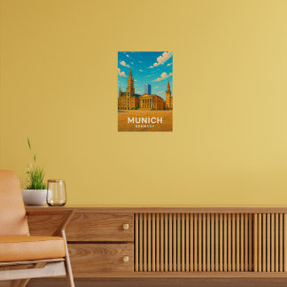 Reiseplakat München Deutschland Vintage Poster