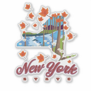 Reiseplakat New York State Aufkleber