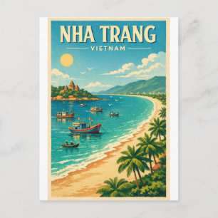 Reiseplakat Nha Trang-Stadt, Vietnam Postkarte