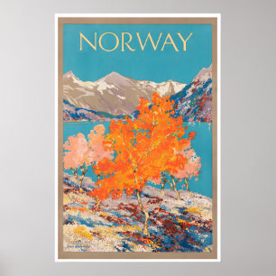 Reiseplakat Norwegen Nordischer Druck Norwegische  Poster