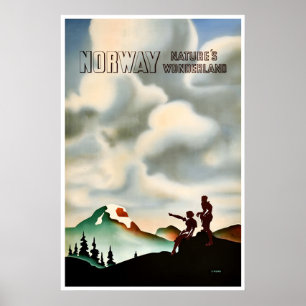 Reiseplakat Norwegen Norwegische Kunst Nordischer  Poster