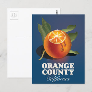 Reiseplakat Orange County Kalifornien.  Postkarte