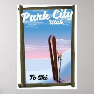 Reiseplakat Park City Utah Ski Poster