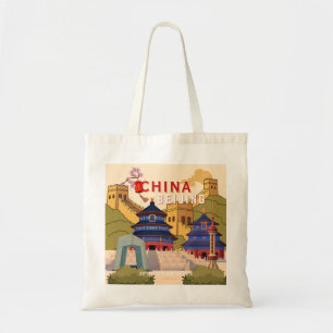 Reiseplakat Peking China   Asiatische Stadt-Wandku Tragetasche