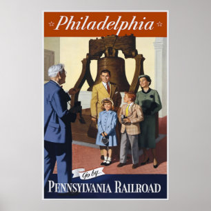 Reiseplakat Philadelphia Railroad im Vintage-Stil Poster