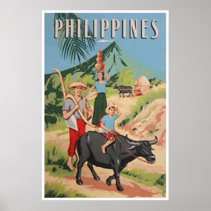 Reiseplakat Philippinen Filipino Art Carabao Poster