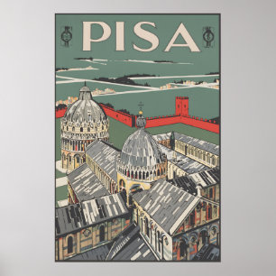 Reiseplakat Piazza dei Vintage Pisa Italien Poster