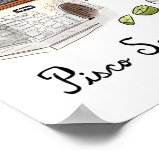 Reiseplakat: Pisco Sour in Cusco, Peru Poster (Ecke)