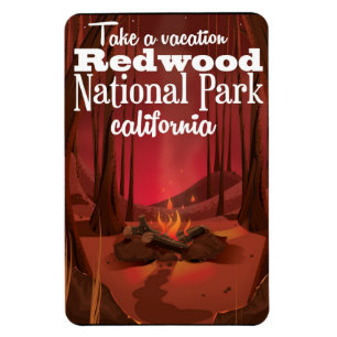 Reiseplakat Redwood-Nationalpark, Kalifornien Magnet